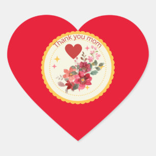 Thank you mum heart sticker