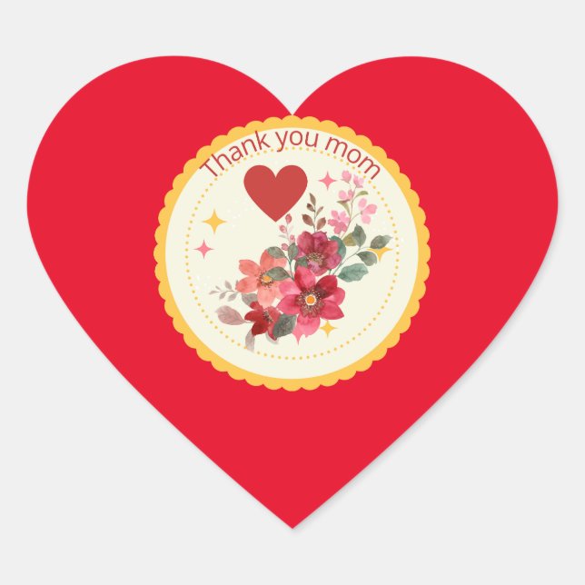 Thank you mum heart sticker (Front)
