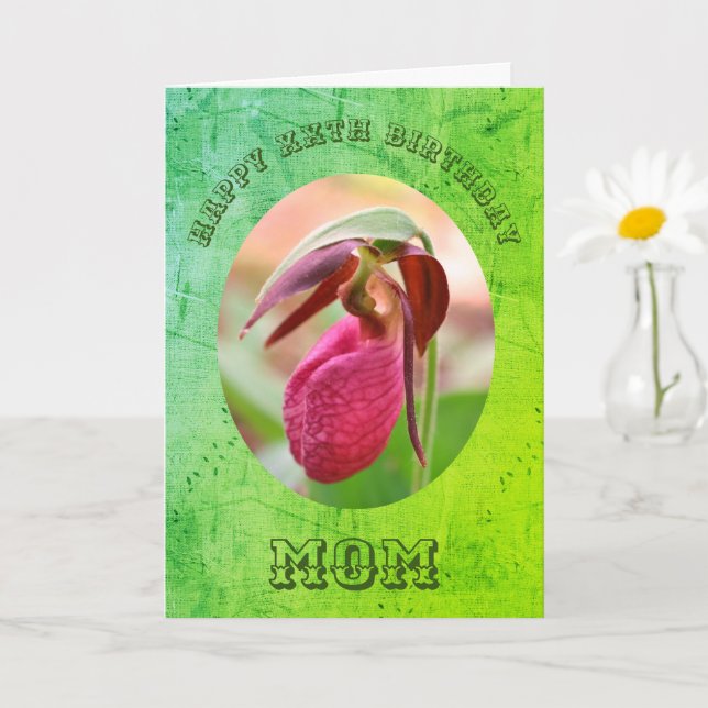 Thank You Mum Lady Slipper Birthday Card (Small Plant)