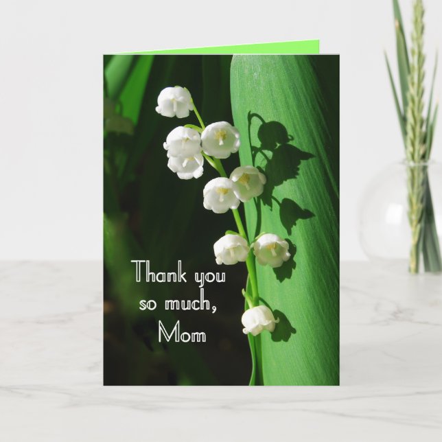 Thank You, Mum, Lily of the Valley Thank You Card (Front)