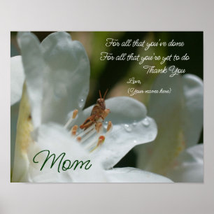 Thank You Mum Love Azalea Flower Personalised Poster