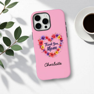 Thank You Mum   Personalised Floral Mother's Day iPhone 16 Pro Max Case