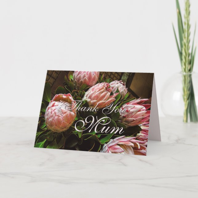 Thank You Mum Protea flower Card (Front)
