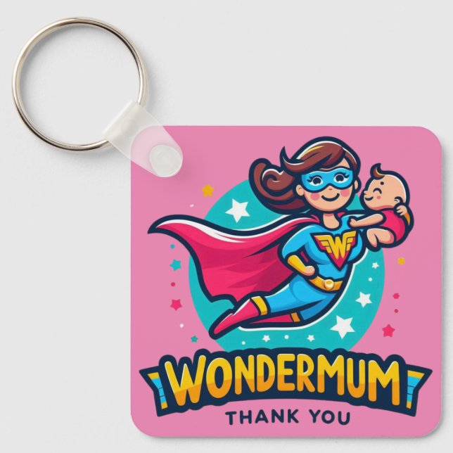 Thank you Mum! T-Shirt Key Ring (Front)