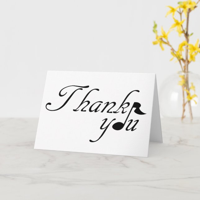 Thank You Music Note Card (Yellow Flower)