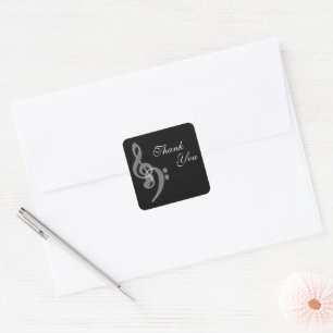 Thank You - Music Square Stickers