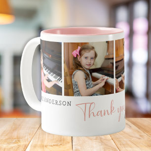 Thank you Music Teacher 4 Photo Modern Two-Tone Coffee Mug