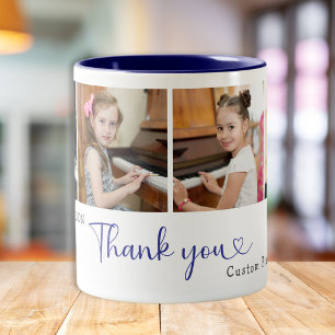 Thank you Music Teacher 4 Photo Modern Two-Tone Coffee Mug