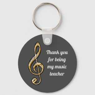 Thank You Music Teacher Clef Symbol Appreciation Key Ring