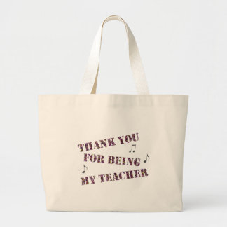 Thank You Music Teacher Musical Notes Appreciation Large Tote Bag