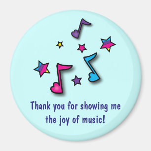 Thank You: Music Teacher Notes and Stars Magnet