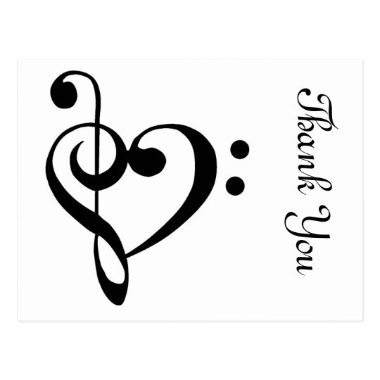 Thank You musical heart Postcard
