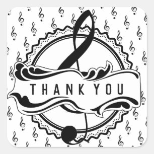 Thank You Musical Treble Clef Sticker
