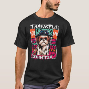 Thank You My Shih Tzu Dog Scarf Pilgrim Happy Than T-Shirt