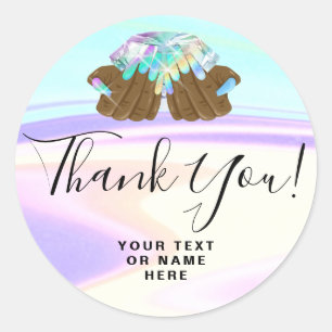 Thank You Name 16th  Birthday Nails Manicure Classic Round Sticker