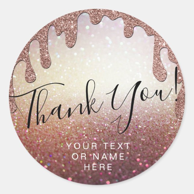 Thank You Name 16th Bridal Birthday Anniversary Classic Round Sticker (Front)