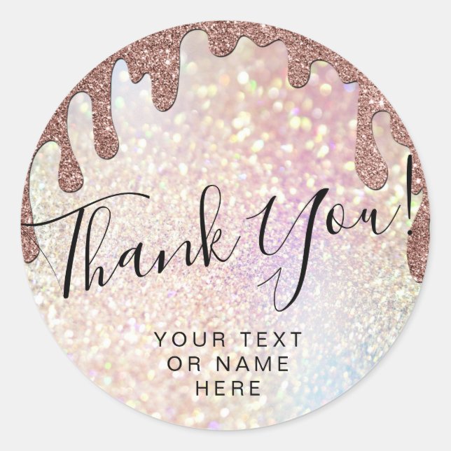 Thank You Name 16th Bridal Birthday Anniversary Classic Round Sticker (Front)