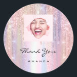 Thank You Name 16th Bridal Rose Custom Photo  Classic Round Sticker<br><div class="desc">This is simply a modern tool that helps you to attract clients to your business and make your business grow Any other question,  please let me know. More ideas about how to develop your business and make you grow fast
Have a special day! 
FlorenceK design</div>