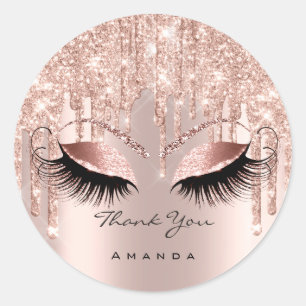 Thank You Name 16th Bridal Rose Glitter Eyes Classic Round Sticker