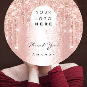 Thank You Name 16th Bridal Rose Rose Logo QR Code Classic Round Sticker