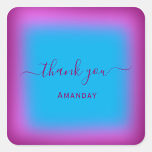 Thank You Name Blue Berry Favour Small Business Square Sticker