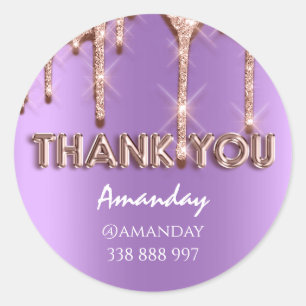 thank you Name Drips Rose Instagra rose Bridal Classic Round Sticker