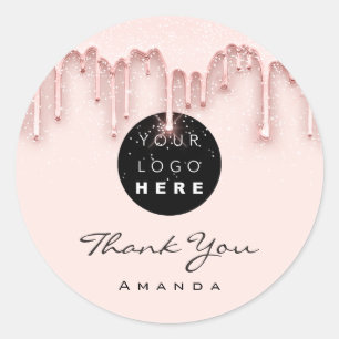 Thank You Name Makeup Artist Skinny Rose. Logo Classic Round Sticker