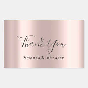 Thank You Name Simply Rose Bridal Sweet 16th Rectangular Sticker
