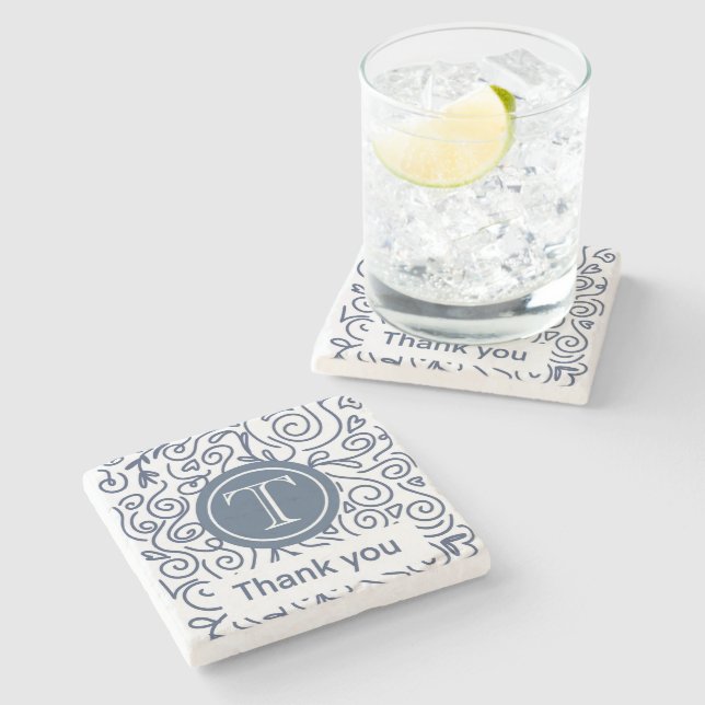 Thank You Napkin Stone Coaster (Side)