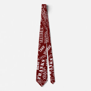 Thank You Neck Tie Multi Language Word Your Colour