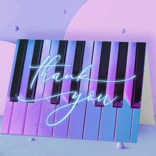 thank you neon piano card