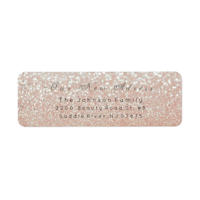 Thank You New Address Glitter Pastel Pearl (Front)