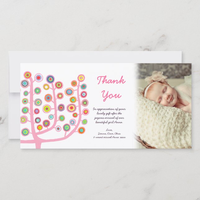 Thank You New Baby Arrival Gift Photocard Card (Front)