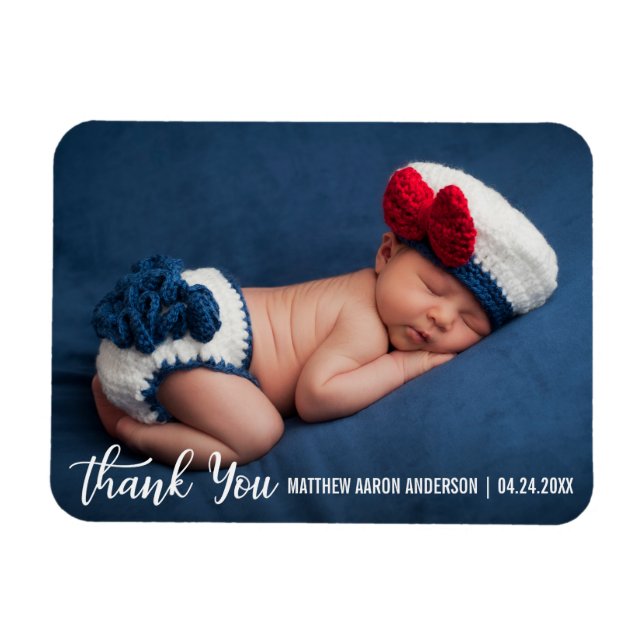 Thank You New Baby Modern W Magnet (Horizontal)