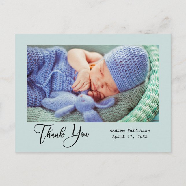 Thank You | New Baby Photo Postcard (Front)