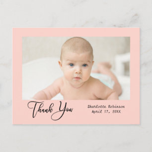 Thank You   New Baby Photo Postcard