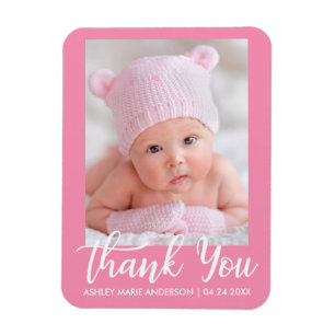 Thank You New Baby Pink Magnet
