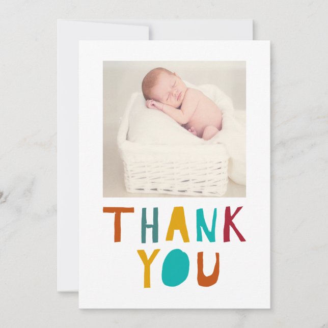 Thank you Newborn Baby Shower Cute Typography (Front)