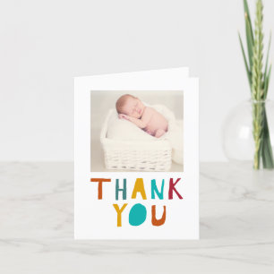 Thank you Newborn Baby Shower Cute Typography Card