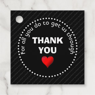THANK YOU NHS Custom Black Favour Tags