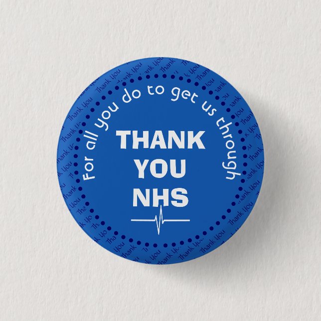 THANK YOU NHS Customizable Supporter 3 Cm Round Badge (Front)