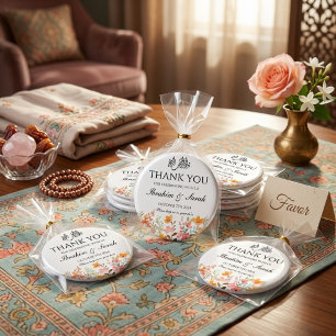 Thank You nikah muslim wedding favour floral Magnet