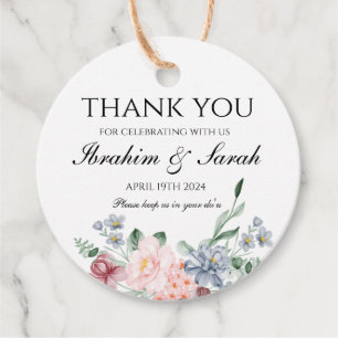Thank You nikah muslim wedding favour floral Tags