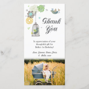 Thank You Note 1st Birthday Girls Template