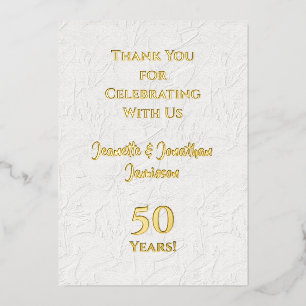 Thank You Note 50th Anniversary Gold