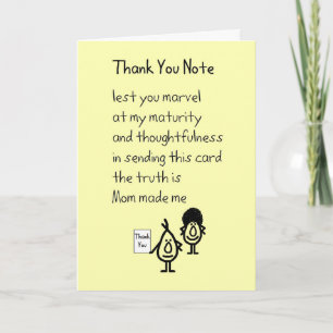 Thank You Note - A funny thank you poem Card