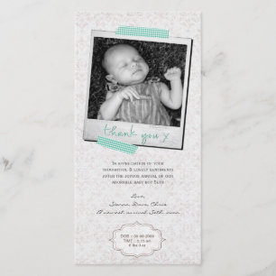 Thank You Note Baby Boy Blue Washi Tape Card