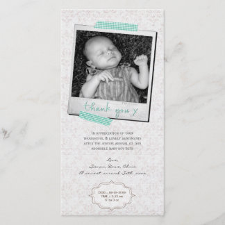 Thank You Note Baby Boy Blue Washi Tape Card