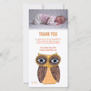 Thank You Note Baby Girl Photo Card Template