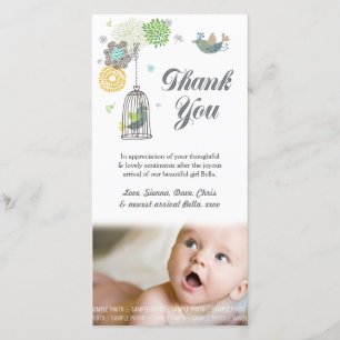 Thank You Note Baby Girl Photo Card Template